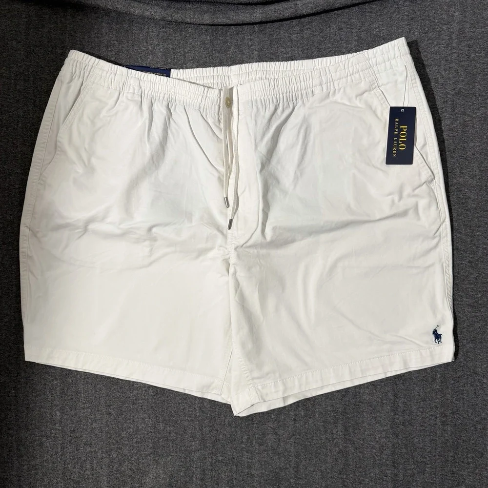 Polo Ralph Lauren Men's Prepster Shorts White Stretch Classic Fit, Chino 3XB NWT